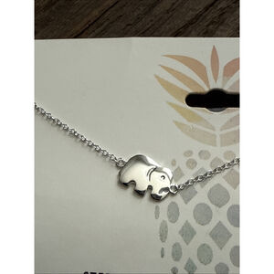 STERLING SILVER ELEPHANT LINK ANKLET ANKLE BRACELET ANIMAL WILDLIFE 9.5” Dainty